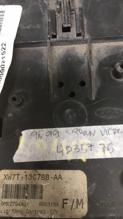 XW7T-13C788-AA Crown Victoria lightning control module computer 1998-1999