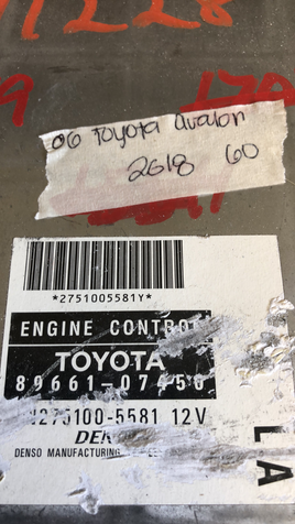 89661-07450 Toyota Avalon 2006 ecu ecm computer