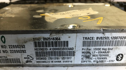 22898292 Chevrolet Camaro 2012 Communication Control Module