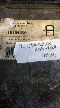 1994 Oldsmobile Alero or Grand ABS Anti-Lock control module 16194369