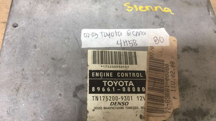 89661-08080 Toyota Sienna 2002-2003 ecu ecm computer