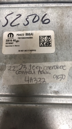 P04672866AI Jeep Grand Cherokee Central Adas computer