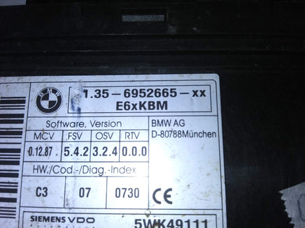 1.35-6952665-xx light control module 2004-2007 BMW 525i or 530I