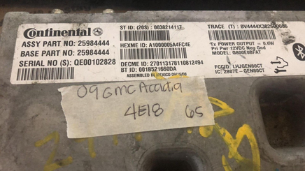 2009 GMC Acadia Onstar Communication  control module 25984444