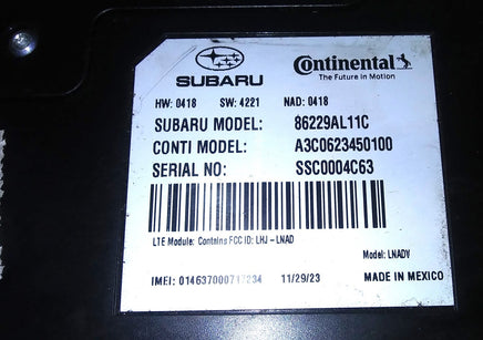 86229AL11C Bluetooth control module 2023 Subaru Legacy