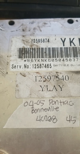 2004-2005 Pontiac Bonneville ecm ecu computer 12595874