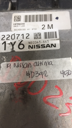 NE043-645 Nissan Altima 2019 ecm ecu computer