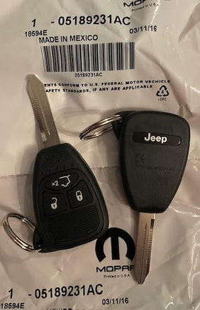 05189231AC Jeep Liberty 2005-2007 key with transponder EUROPEAN ONLY *NEW OEM*