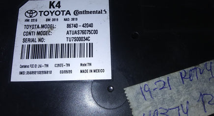 86740-42040 Phone telephone control module 2019-2021 Toyota Rav4 Rav-4