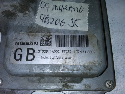 31036 1AD0C Nissan Murano 2009 TCM transmission computer