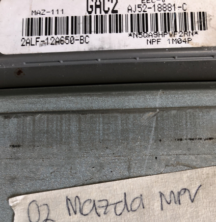 2ALF-12A650-BC Mazda MPV 2002 ecm ecu computer