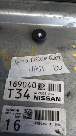 2012-2013 Nissan Quest ecm engine computer module NEC005-654