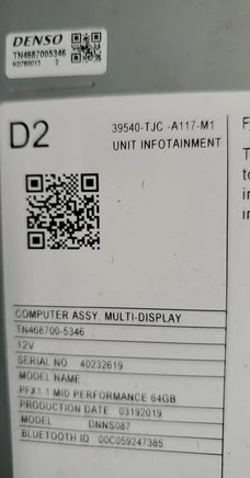 39540-TJC -A117-M1 Acura RDX 2019-2022 receiver