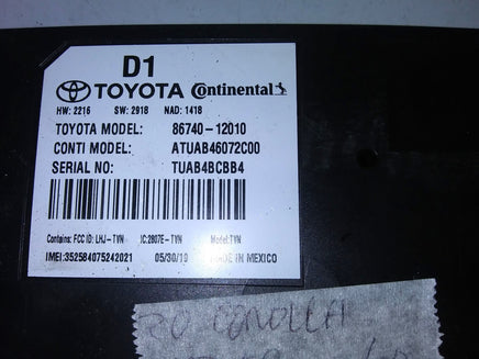86740-12010 telematics module 2020 Toyota Corolla