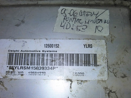 12600152 Chevy, Buick or Pontiac 2005-2006 ecm ecu computer ***TESTED GOOD***