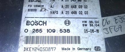 0 265 109 538 abs anti-lock brake control module 2006 Mercedes E350