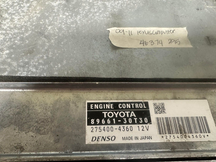 89661-30T30 Lexus ES330  ecm ecu computer 2009-2011