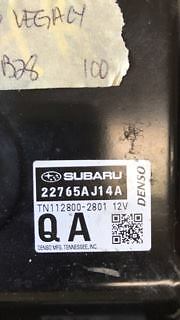 22765AJ14A Subaru Legacy 2016 ecm ecu computer