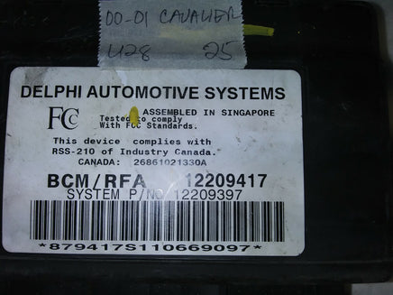 12209417 Chevy Cavalier 2000-2001 Keyless Entry Module