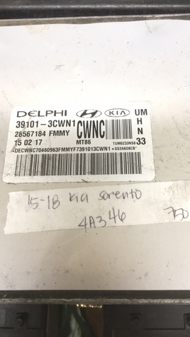 39101-3CWN1 Kia Sorento 2015-2018 ecu ecm computer