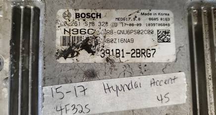 391B1-2BRG7  Hyundai Accent  ecm ecu computer 2015-2017