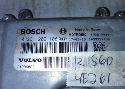 0 261 209 108 Volvo S60 2012 ecm ecu computer