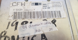 1226519 ecm ecu computer 1985 Oldsmobile Cutlass or Buick Regal