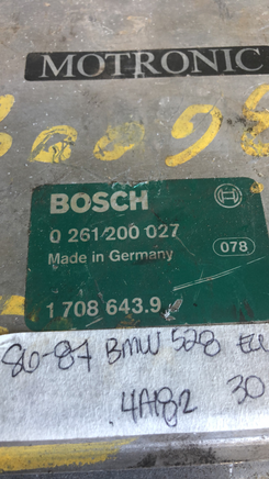 0 261 200 027 ecm ecu computer 1986-1987 BMW 528 528i