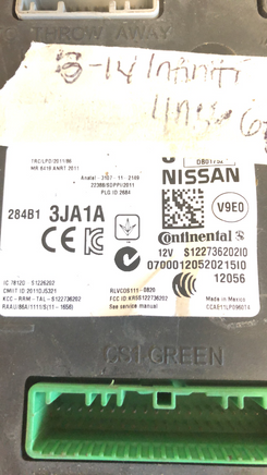 284B1 3JA1A Infiniti JX35 2013 Body Control Module