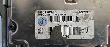 28061 6CA0B amplifier power amp 2019-2025 Nissan Altima  **TESTED**