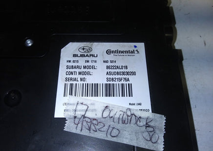 86222AL01B telematic communication control module 2017 Subaru Outback