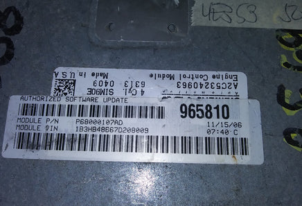 P68000107AD Dodge Caliber 2007-2010 ecu ecm computer