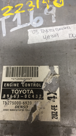 89661-0C432 Toyota Tundra 2003 ecu ecm computer