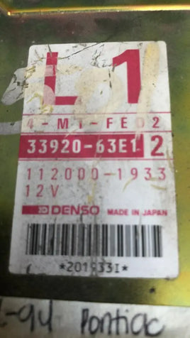 1991-1994 Geo Metro or Pontiac Firefly ecu ecm computer module 33920-63E12