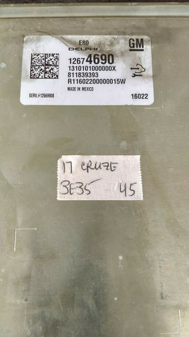 12674690 ecm ecu computer 2017 Chevy Cruze **tested**