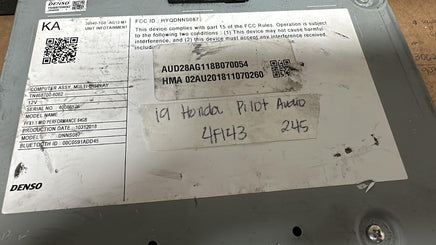 39540-TG8-AG13-M1 Honda Pilot 2019 Infotainment control module