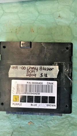 09366430 Chevrolet Blazer or GMC Jimmy 1999-2000 bcm body control module