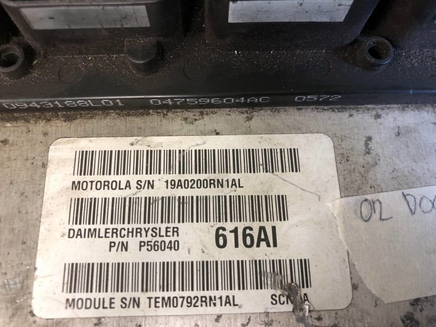 P56040616AI Dodge Durango 2002 ecu ecm computer