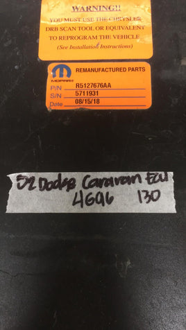 R5127676AA Dodge Caravan or T&C 2002 ecm ecu computer