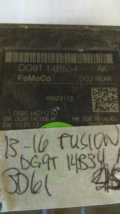 2013-2013 Ford Fusion rear passenger door control module DG9T-14B534 AK - Swan Auto