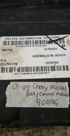 22705854 Chevy Malibu 2001-2002 bcm body control module