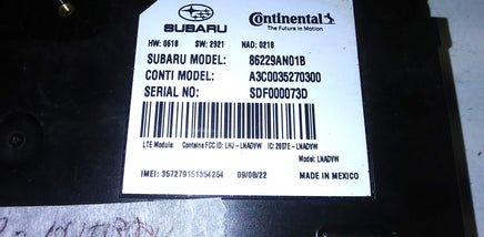 86229AN01B telematics communication control module 2020 Subaru Outback