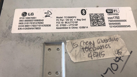 23261702 Chevy or GMC pickup 2015 telematics control module computer