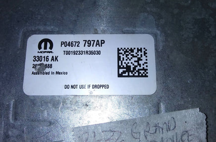 P04672797AP Central Adas Control module computer 2021-2022 Jeep Grand Cherokee