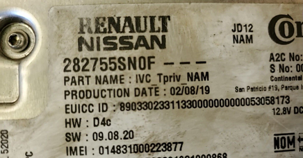 282755SN0F bluetooth control module 2020-2021 Nissan Titan