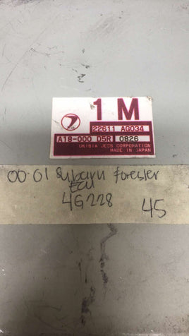 22611 AG034 Subaru Forester 2000-2001 ecu ecm computer
