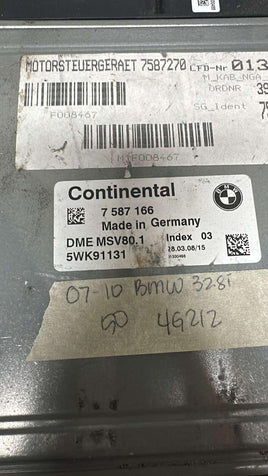 7 587 166 BMW 328 328i 2007-2010 ecm ecu computer - Swan Auto