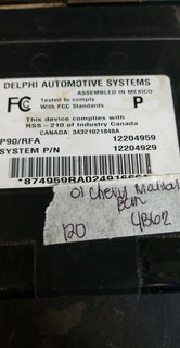 2001 Chevy Malibu bcm body control module 12204929
