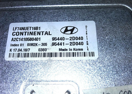 2018-2019 Hyundai Sonata TCM transmission computer 95440-2D040