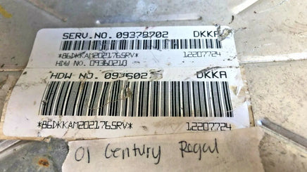 09378702 Century Regal or Malibu 2001 ECM ECU computer TESTED GOOD